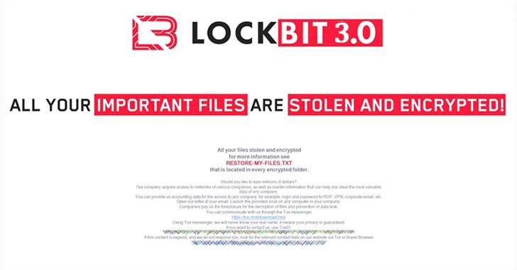 Demande de rançon Lockbit 3.0